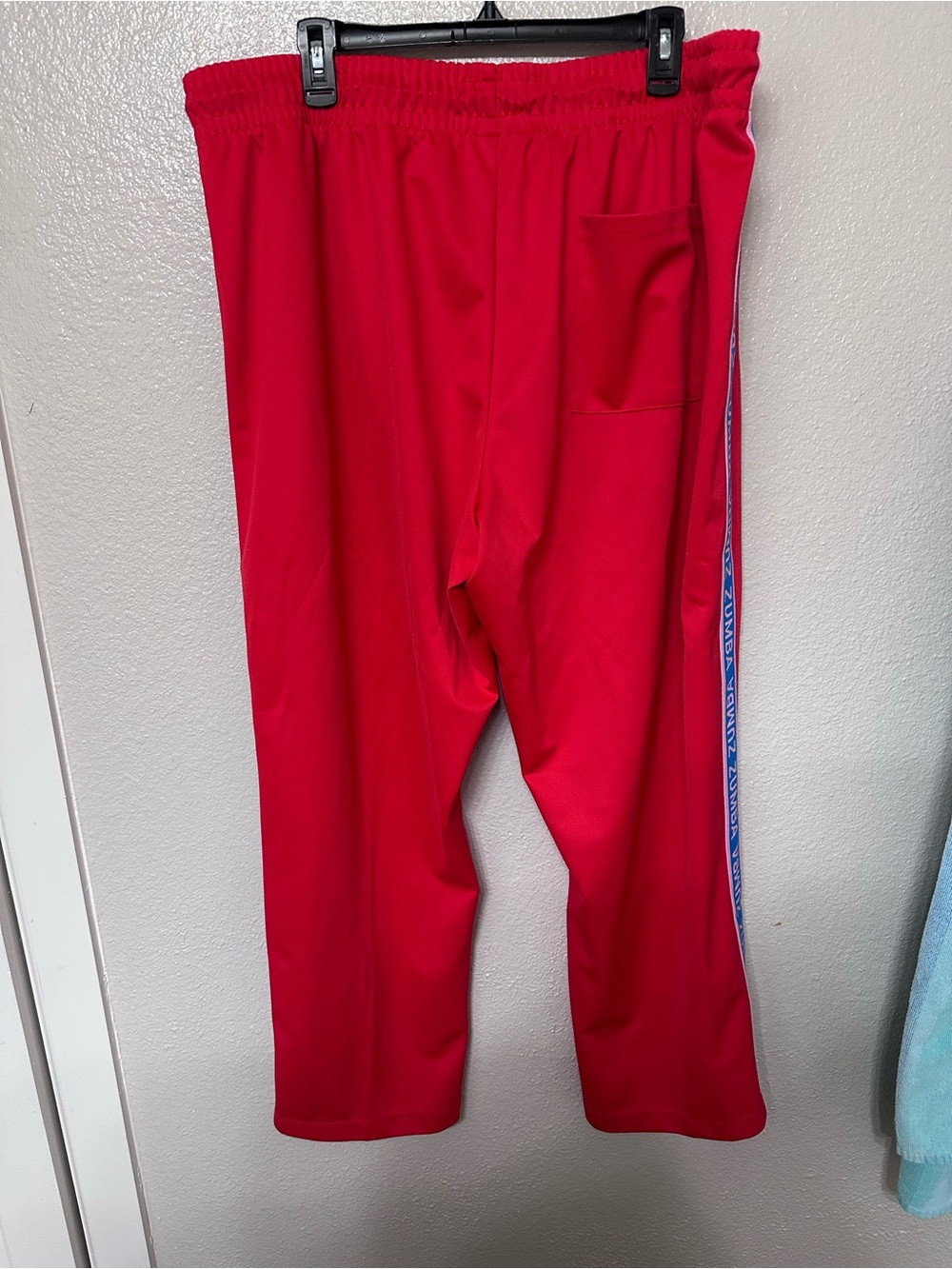 Zumba Fitness Red Track Pants with Side Logo Tape - Picture 2 of 5